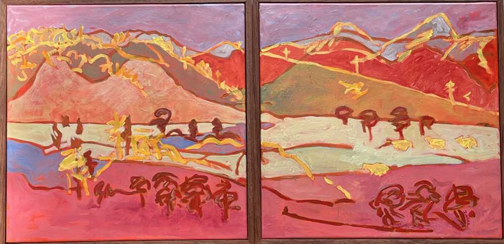 Joanne Kerr-Looking Through Rose Coloured Glasses (Diptych)